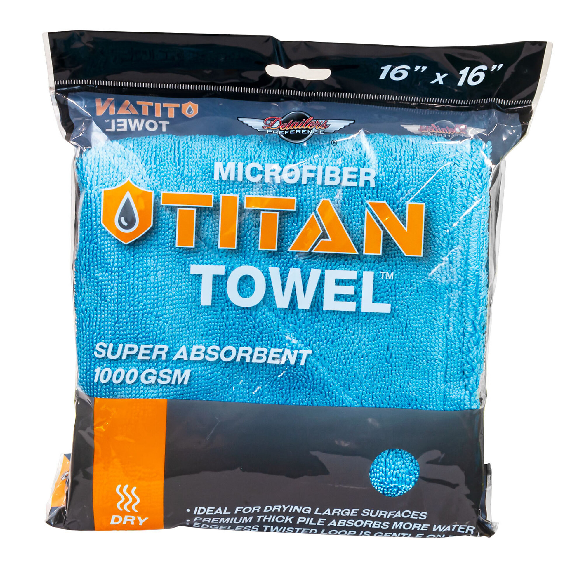 Detailer's Preference Twist Loop Drying Towel — 16in. x 16in., 1000gsm, Model# DPMT16MUL1
